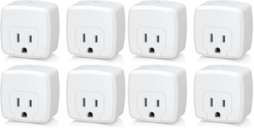 HBN Smart Plug Mini 15A, WiFi Smart Outlet Compatible with Alexa, Google Home Assistant, Remote Control with Timer Function, No Hub Required, ETL Certified, 2.4G WiFi Only, 8-Pack
