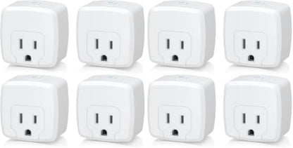 HBN Smart Plug Mini 15A, WiFi Smart Outlet Compatible with Alexa, Google Home Assistant, Remote Control with Timer Function, No Hub Required, ETL Certified, 2.4G WiFi Only, 8-Pack