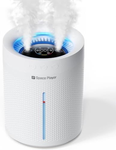 Space Player 3L Cordless Quiet Cool Mist Humidifier for Bedroom, Dual Mist