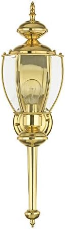 Livex Lighting 2112-02 Outdoor Wall Lantern, Polished Brass