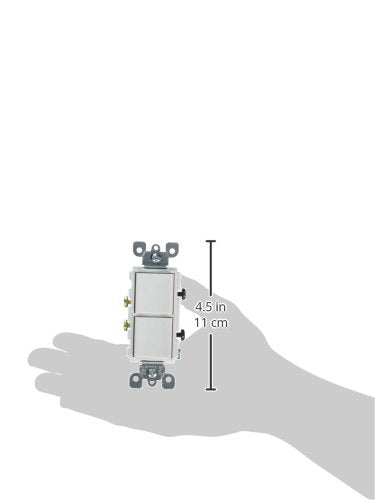 Leviton 15 Amp, 120/277 Volt, Decora Single-Pole, AC Combination Switch, Commercial Grade, Grounding, 5634-W, White