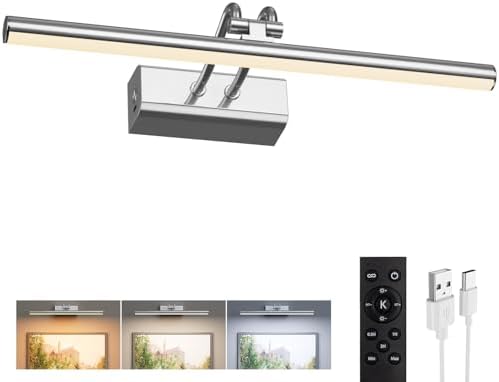 Picture Light, Platinum Silver, Battery Operated, RF Remote Control