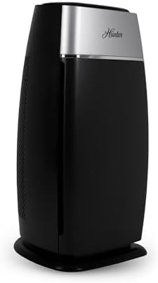 Hunter HP100 Air Purifier for Bedroom, Living Room, Dorm, Black & Silver