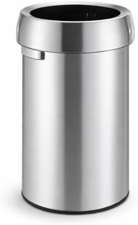 Home Zone Living 16 Gallon Commercial Trash Can with Removable Open Top Lid