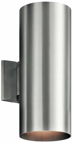 Kichler 9246BA Two Light Indoor/Outdoor Wall Mount, Brushed Aluminum, 15"