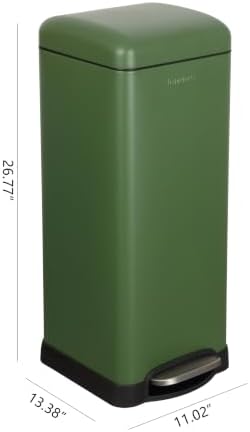 happimess Betty 8 Gal Step Trash Can Soft-Close Lid, Pine Green