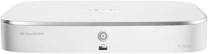 Lorex N841A82 8 Channel Fusion Series 4K HD 2TB IP Ultra HD Security System Network Video Recorder (NVR) with mart Motion Detection and Voice Control, Smart Home, White (Renewed)