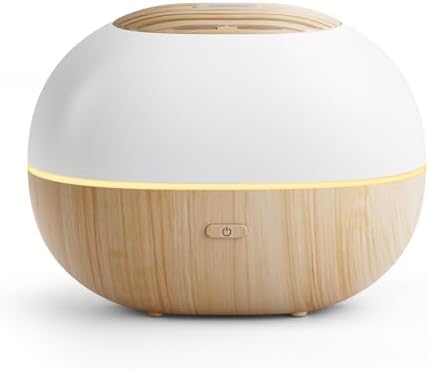 Soulorigin 100ml Mini Essential Oil Diffuser, Portable Aromatherapy Diffuser with Warm Light, One-Button Control, Auto Shut-Off, Quiet Ultrasonic Mist for Home, Travel, Yoga, Meditation (Wood Paint)