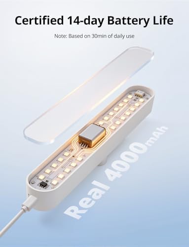 Combuh 2 Pack Battery Operated Bathroom Mirror Lights Bar for Vanity Stick on, Rechargeable 14 Days Extended Battery Life Bright Make up Lighting Cordless 360° Adjustable Luces para Espejo for Desk