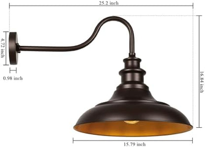 Exterior Farmhouse Barn Light, 3PCS Dusk to Dawn Outdoor Lighting, 16 Inch Vintage Outside Garage Lights Fixtures for Patio Frontdoor Entryway Doorway