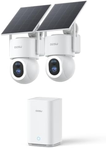 aosu D1 Max, 2-Cam Kit, 4K Solar Security Cameras System Wireless Outdoor
