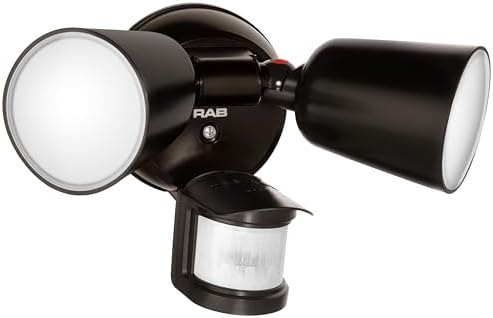 RAB Lighting LU160 Luminator Motion Sensor Outdoor Lights - Flood Light for Security, Outside Dusk to Dawn Photocell, 3000k–5000k Tunable, IP65 Weatherproof Rating, 160°Coverage, 50 Ft Range (Bronze)