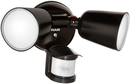 RAB Lighting LU160 Luminator Motion Sensor Outdoor Lights - Flood Light for Security, Outside Dusk to Dawn Photocell, 3000k–5000k Tunable, IP65 Weatherproof Rating, 160°Coverage, 50 Ft Range (Bronze)
