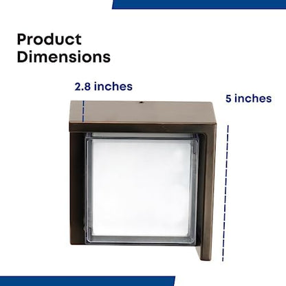 Feit Electric S5sqwm/830/Ddbz 7.5 Watt 500 Lumen 3000 Kelvin Bronze Dusk to Dawn Square Led Wall Light