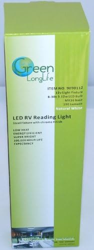 LED RV Reading Light Fixture w/ MR16 Base LED Bulb 12v (Chrome-1)