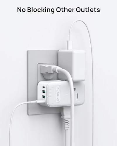 TROND Multi Plug Outlet Extender 2 Pack with 3 Way Outlet Splitter and USB