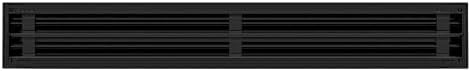BUILDMART - 28x4 Modern AC Vent Cover - Decorative Black Air Vent - Standard Linear Slot Diffuser - Register Grille for Ceiling, Walls & Floors - Texas Buildmart