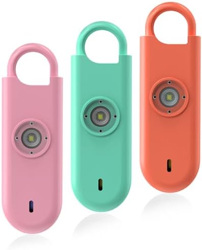Fauxomor 140dB Personal Safety Alarm for Women 3pack Self Defense Keychain