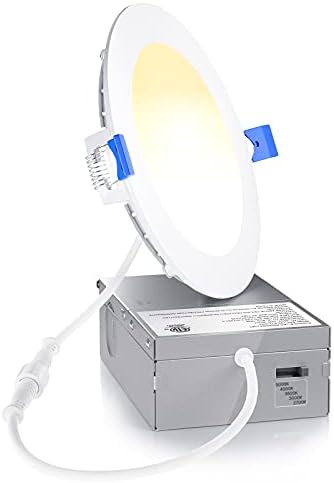Ensenior 1 Pack 4 Inch LED Recessed Light, Dimmable, 2700K-5000K 5CCT, 750LM High Brightness, 9W 120V, Damp Rated, Ultra-Thin Canless Wafer Ceiling Light - ETL & FCC & IC