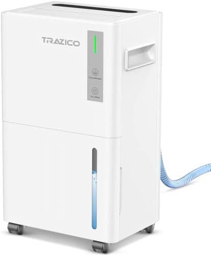 Trazico 1500 Sq.ft Dehumidifier for Basement with Drain Hose, 21 Pint/Day