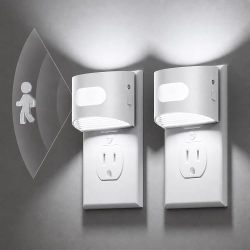 L LOHAS LED Motion Sensor Night Light, Night Lights Plug into Wall, 2 Pack