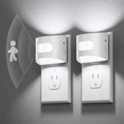 L LOHAS LED Motion Sensor Night Light, Night Lights Plug into Wall, 2 Pack
