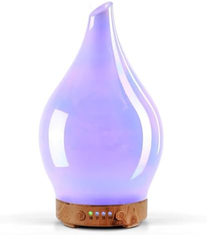 Porseme Essential Oil Diffuser 150ml Handmade Glass Diffuser 6H Runtime