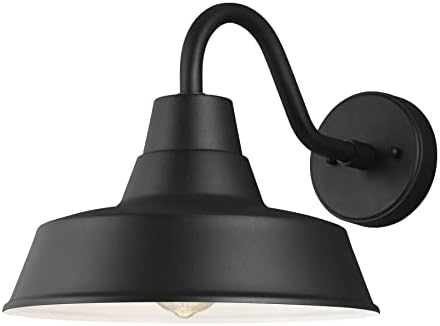 Generation Lighting 8637401-12 Barn Light-1 Light Medium Outdoor Wall Lantern in Traditional Style-12 Inch Wide by 10.63 Inch High Black Finish