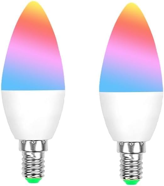 Tuya Bluetooth Smart LED Light Bulbs RGBCW, E12 Music Sync Color Changing,with App Control for Living Room, Party,2PACK.