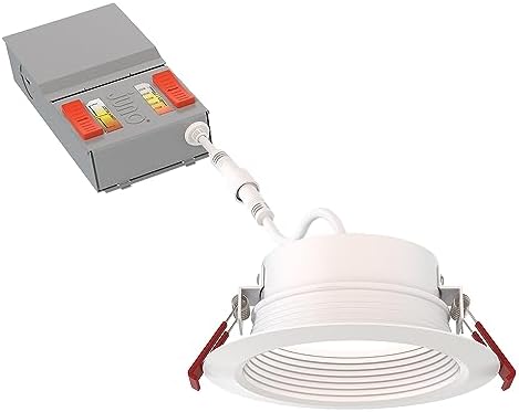 Juno 4" Canless Wafer LED Light, 5-in-1 CCT, Deep Regressed Baffle Trim