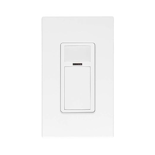 Leviton PIR Smart Occupancy Sensor Switch, 120-277VAC, 50/60Hz; App Configurable with the Smart Sensor App, LED Nightlight, ODS15-IDW, White