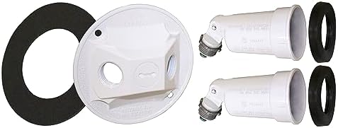Sigma Engineered Solutions Weatherproof 16795WH Round Floodlight Kit, White