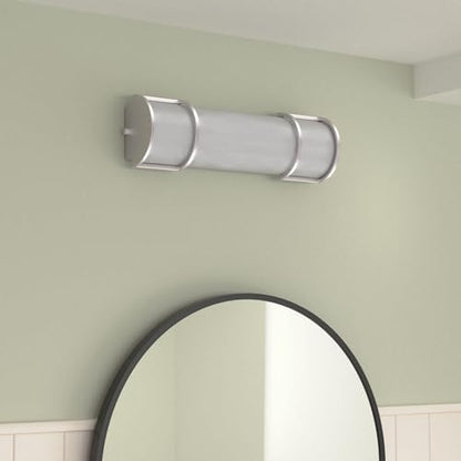 ASD LED 18" Vanity Flush Mount Light Fixture, Linear Bathroom Lighting Bar | 3CCT, Dimmable, Energy Star, ETL Listed | 20W 1650LM 3000-5000K 120V | Long Tube Bath Wall Sconce Over Mirror | Nickel