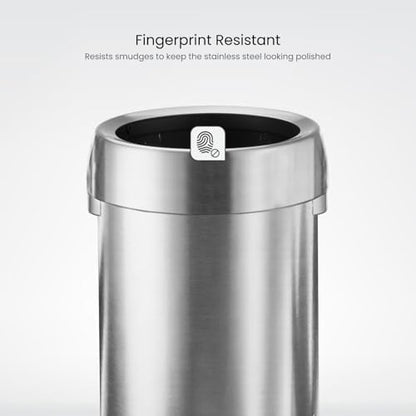 Home Zone Living 16 Gallon Commercial Trash Can with Removable Open Top Lid