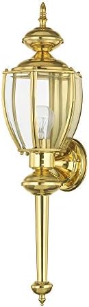 Livex Lighting 2112-02 Outdoor Wall Lantern, Polished Brass
