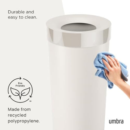 Umbra Vento Kitchen Trash Can, Open Top 16.5 Gallon Garbage Can, Sand