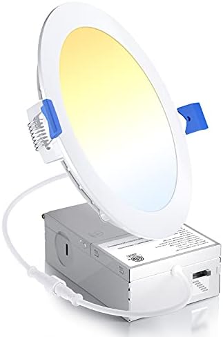 Ensenior 1 Pack 6 Inch LED Recessed Ceiling Light, Dimmable, 2700K-6000K 6CCT, 1050LM 12W 120V, High Brightness Canless Wafer Downlight - ETL&FCC&IC