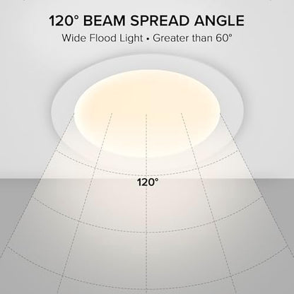 Maxxima 6 in. 5 CCT Ultra-Thin Recessed LED Downlight 1050 Lumens, Color Selectable 2700K-5000K (2700K/3000K/3500K/4000K/5000K), Canless, IC Rated, Slim, Dimmable, Junction Box Included (Pack of 6)