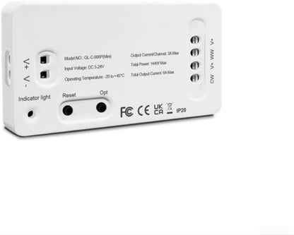 LED Strip Controller for ZigBee 3.0, RGB+CCT & Dimmer Support, PW-M App Control for 12V/24V/36V/48V/54V Strips