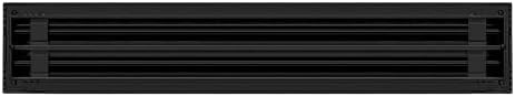 BUILDMART - 22x4 Modern AC Vent Cover - Decorative Black Air Vent - Standard Linear Slot Diffuser - Register Grille for Ceiling, Walls & Floors - Texas Buildmart