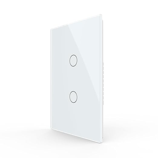LIVOLO WiFi Touch Wall Switch for Smart Home, Compatible with Alexa & Google Home, Neutral Wire Required, 2 Gang, Tempered Glass Panel, White (120V)