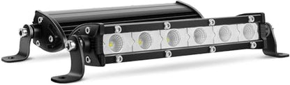 Nilight 2PCS 7 Inch 18W Ultra-Slim Single Row LED Flood Light Bar Fog Light Dricing Light Work Light for Offroad 4x4 Jeeps Trucks ATV UTV SUV Tacoma Subaru