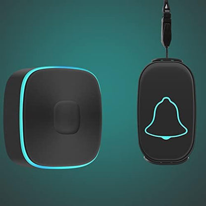 Wireless Caregiver Pager Smart Call System, Elderly Assistance Emergency Alarm with 1 Transmitter and 1 Receiver One Button Alarm Caregiver Pager