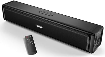 Saiyin Sound Bar,Soundbar for TV with 4 Powerful Speakers,Surround Sound System for TV,17 inch Soundbar with Bluetooth/HDMI-ARC/Optical/AUX,Wall Mountable
