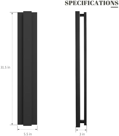 LamQee 31.5 Inch Long Outdoor Wall Lights Modern Exterior Lighting Fixtures, 3000K 24W LED Linear Outdoor Wall Sconce, Contemporary Matte Black Outside Wall Mount Lights for House Garage Porch Patio