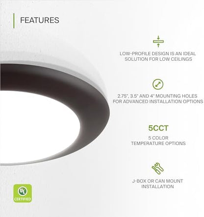 ASD 6 Pack Bronze LED Disk Lights 6 Inch, 5CCT Flush Mount Ceiling Light