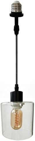 Screw in Hanging Light Fixture Instant Glass Pendant Light,Recessed Light Conversion Kit with E26 Screw-in Adapter for Bedroom,Living Room & Kitchen Island Lighting (Modern)