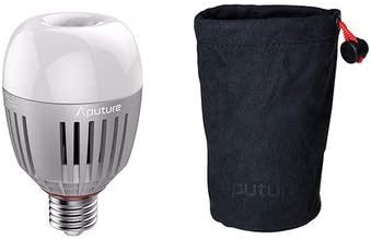 Aputure Accent B7C Smart Led Light Bulbs 7W RGBWW,2000k-10000k Bi Color,CCT/HSI/FX Mode,App Control Built-in Battery, E26/E27 Socket One Pack