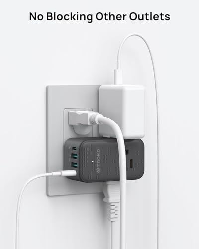 TROND Multi Plug Outlet Extender - 3 AC Outlet Adapter with Rotating Plug