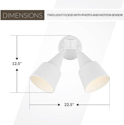 Generation Lighting 2-Light Motion Sensor Flood Light in White